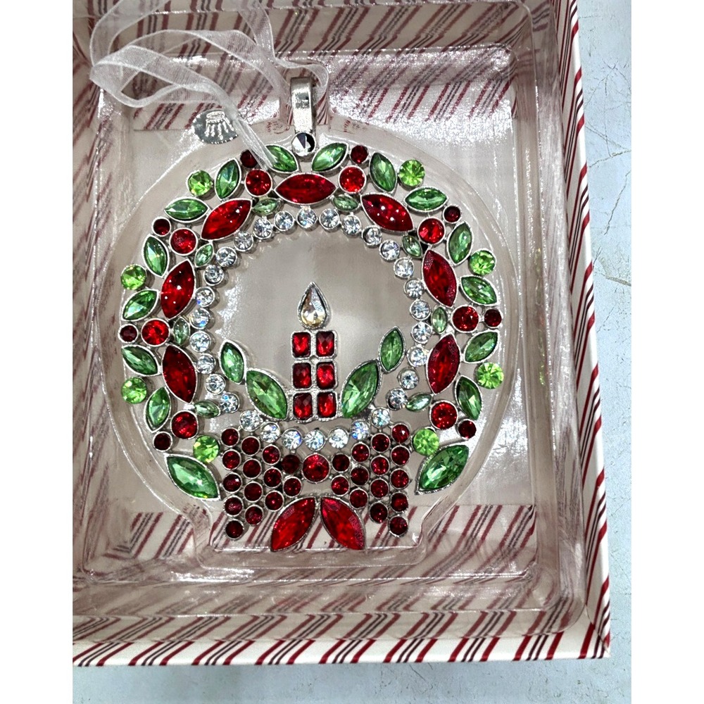 Hallmark Ornament Keepsake RADIANT WREATH 2018 Metal Rhinestones Ruth Donikowski